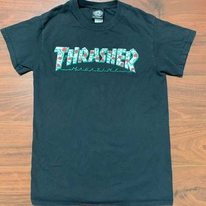THRASHER ROSES BLACK T-SHIRT